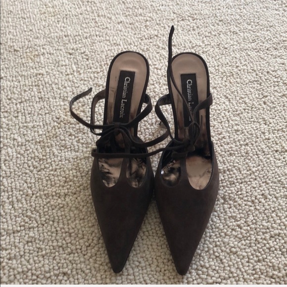 Christian Lacroix Shoes - CHRISTIAN LACROIX brown suede heels New size 8